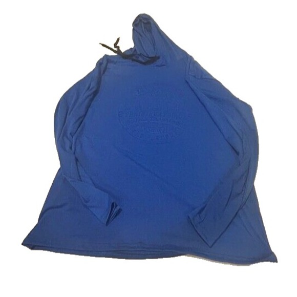 Men's Long Sleeve Light Weight Hoodie 3D Embossed‎ - Blue, Size L/XL - Picture 2 of 7